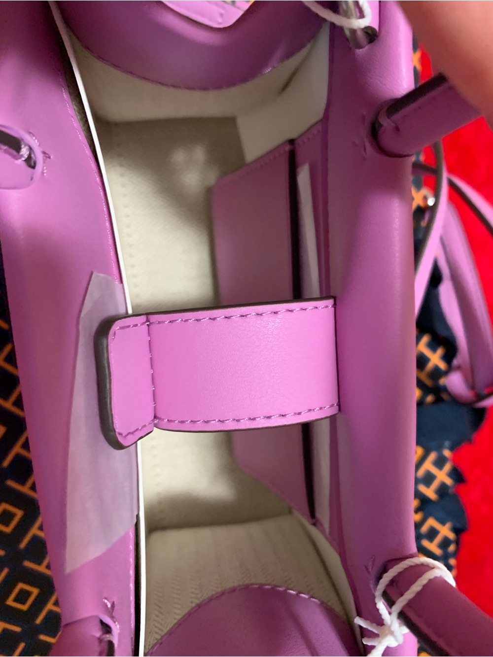 Tory Burch Lilac Leather Mini Tote with Logo Medallion - Picture 8 of 9